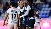 Jugadoras de Pachuca en celebración en un partido del Clausura 2026 de la Liga MX | IMAGO 7