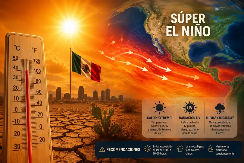 El fenómeno de El Niño podría convertirse en uno de los más intensos de los últimos 75 años./ IA