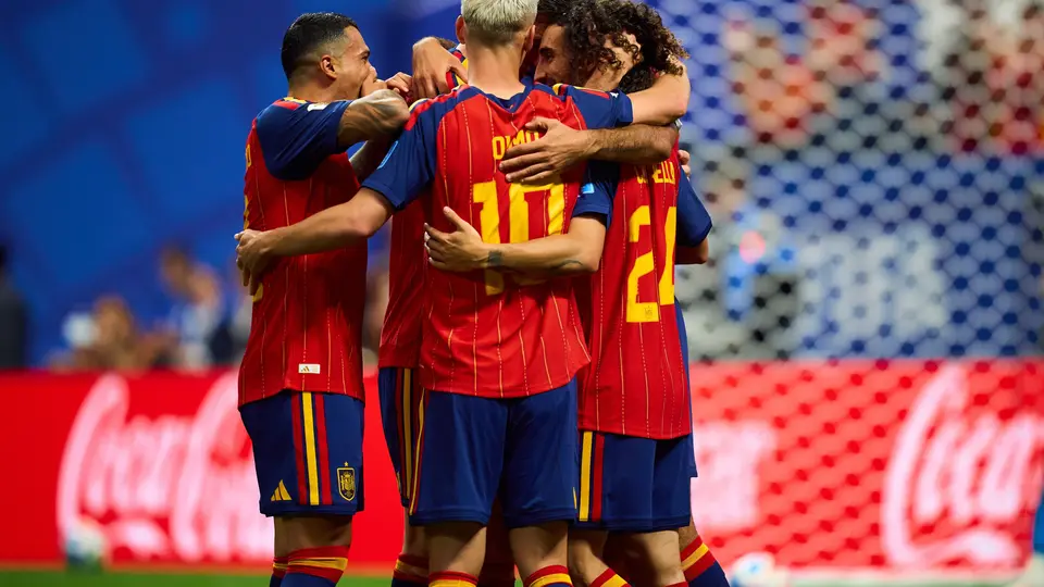 Jugadores de la Selección de España en celebración en el Mundial 2026 | MEXSPORT