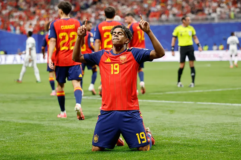 Lamine Yamal en celebración con la Selección de España en el Mundial 2026 | MEXSPORT