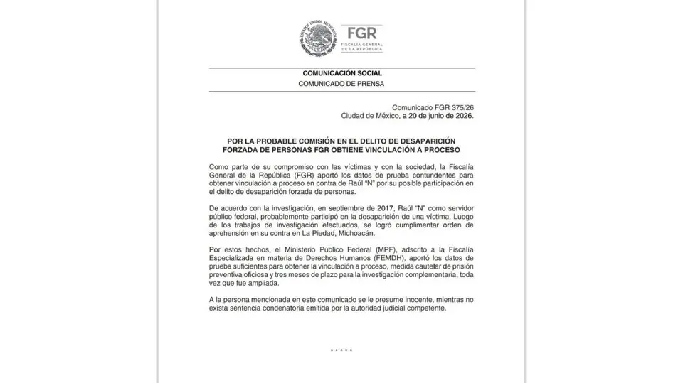 Las investigaciones señalan que el exjefe de la División de Gendarmería habría participado presuntamente en la desaparición de una persona en septiembre de 2017./ X