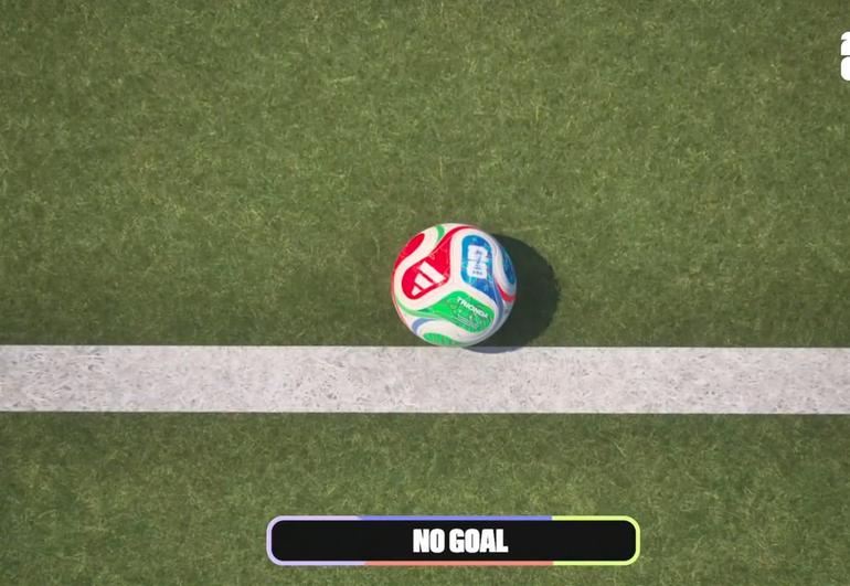 El balón no pasó por cuestión de milímetros | Captura de pantalla