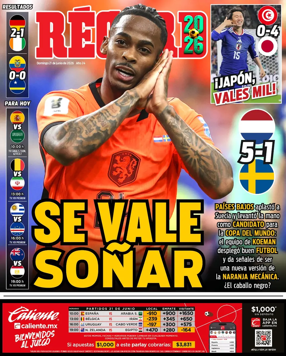 Portada RÉCORD 21 junio 2026