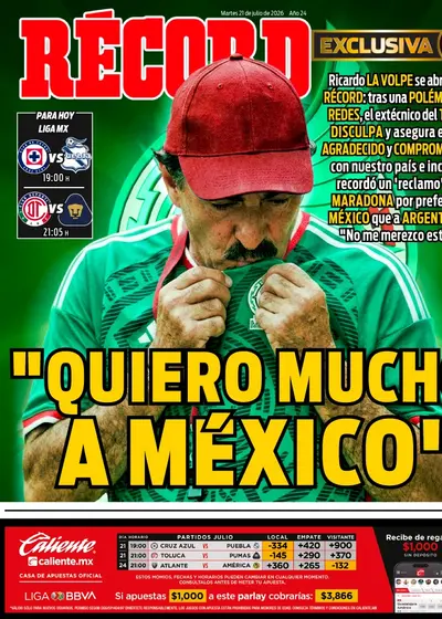 Portada RÉCORD 21 de julio de 2026