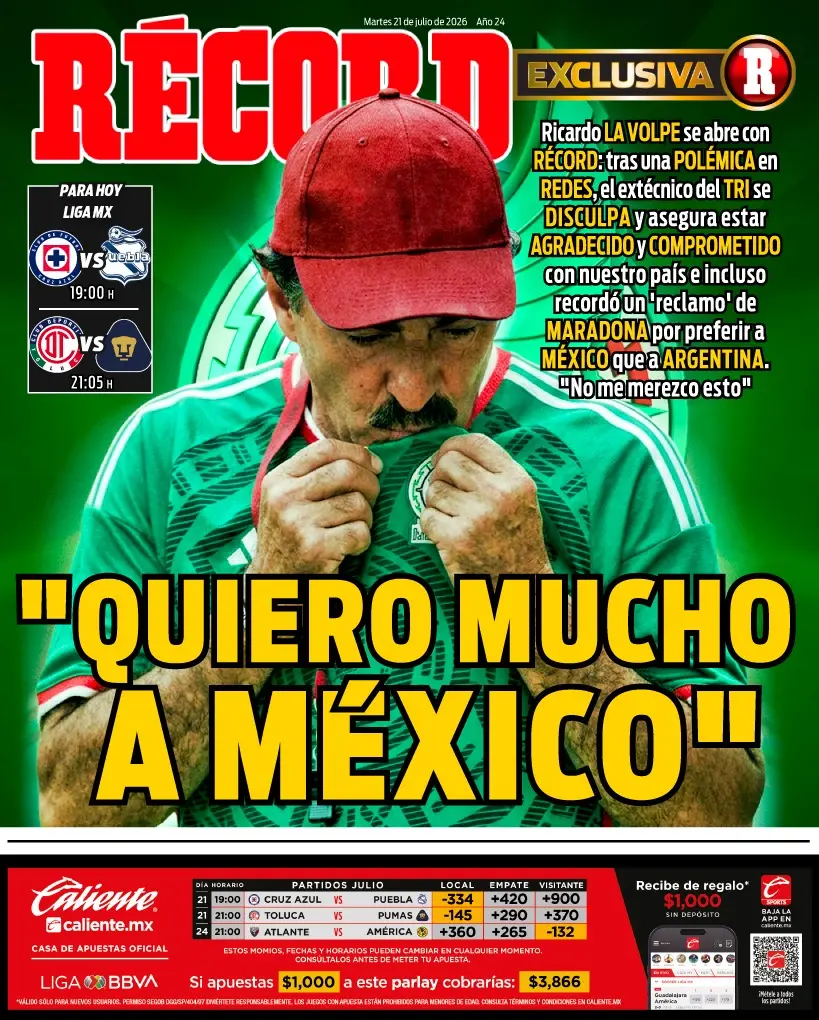 Portada RÉCORD 21 de julio de 2026