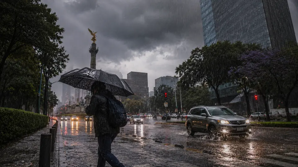 Las lluvias podrían estar acompañadas de caída de granizo y provocar afectaciones en distintos puntos de la capital./ IA