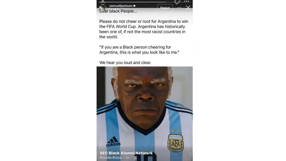 Historia de Instagram de Samuel L. Jackson | Captura de pantalla