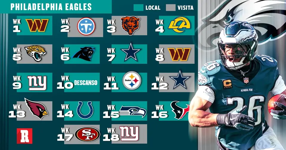 Calendario completo de los Philadelphia Eagles | RÉCORD