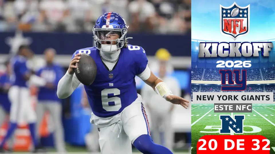 Todo lo que debes de saber sobre los New York Giants rumbo al Kickoff 2026 de la NFL