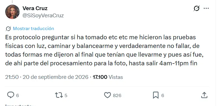 La fotografía policial de la exparticipante de La Más Draga comenzó a circular en redes sociales./capturadepantalla