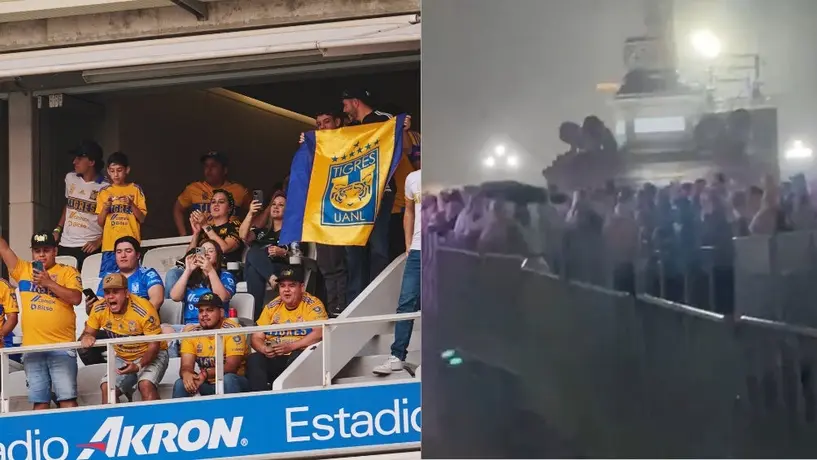 Tigres: Afición felina aguanta fuerte lluvia en la Macroplaza ilusionados con un título ante Chivas