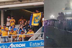 Tigres: Afición felina aguanta fuerte lluvia en la Macroplaza ilusionados con un título ante Chivas