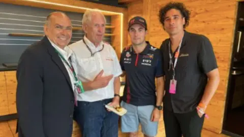 Checo Pérez recibió la visita de Memo Ochoa en el Gran Premio de Mónaco