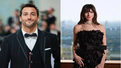 Anne Hathaway sorprende a Daniel Ricciardo en el Met Gala: 'Soy gran fan de la F1'