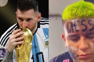 Messi: Fan se tatuó el nombre del jugador en el rostro y ahora se arrepiente