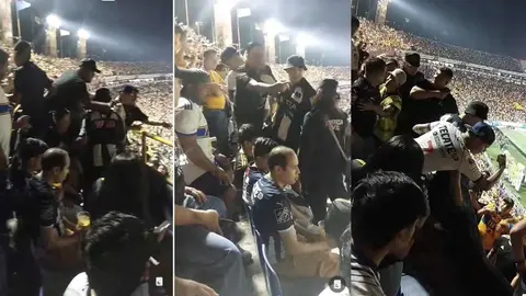 ¡Se armó la bronca! Aficionados de Rayados y Tigres estuvieron cerca de llegar a los golpes