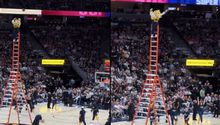 ¡Espectacular! Mascota de los Nuggets de la NBA se luce con impresionante canasta