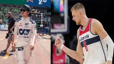 ¡Increíble! Así luce Yuki Tsunoda junto a poste de la NBA