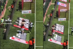 Nahuel Guzmán se hizo de palabras con la mascota de Toluca previo al partido en el Nemesio Diez