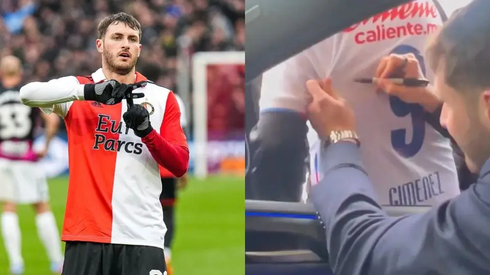 Santi Giménez y Cruz Azul hasta en Países Bajos, 'Bebote' firmó playera luego de su gol 20