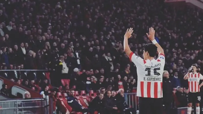 Érick Gutiérrez luego de anotar un gol con PSV | INSTAGRAM: @gutigalaviz