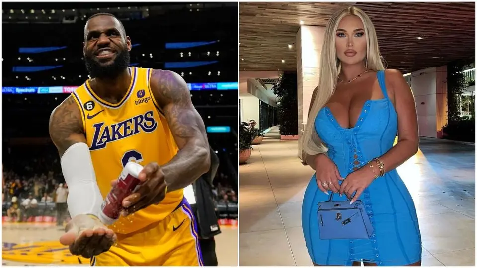 LeBron James, seducido por modelo Sophie O'Neill, durante juego de Lakers
