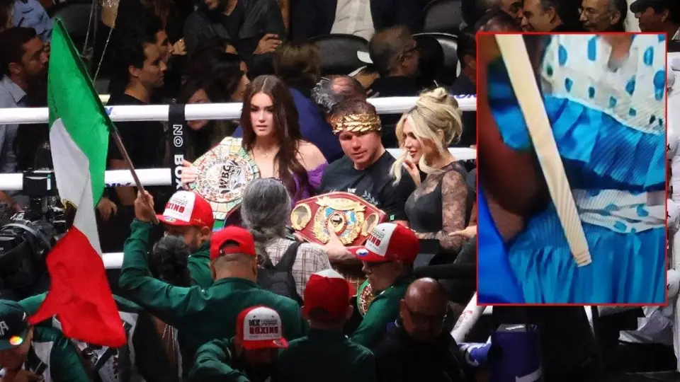 Palo de escoba se roba el show en la pelea del Canelo Álvarez