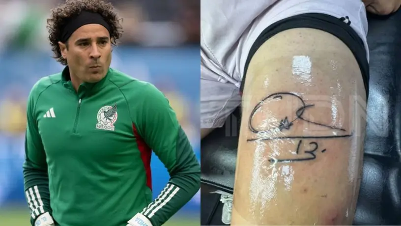 Aficionado pide autógrafo a Memo Ochoa y se lo tatúa