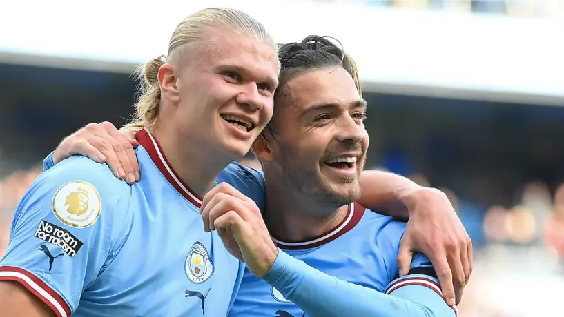 Champions League: Erling Haaland derramó champagne sobre Grealish en los festejos del City