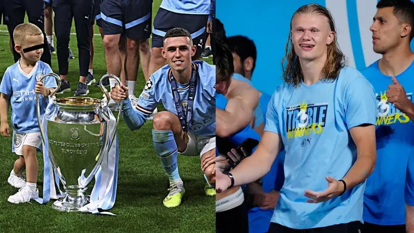 Hijo de Phil Foden confunde a Erling Haaland: 'Pensé que eras una mujer'