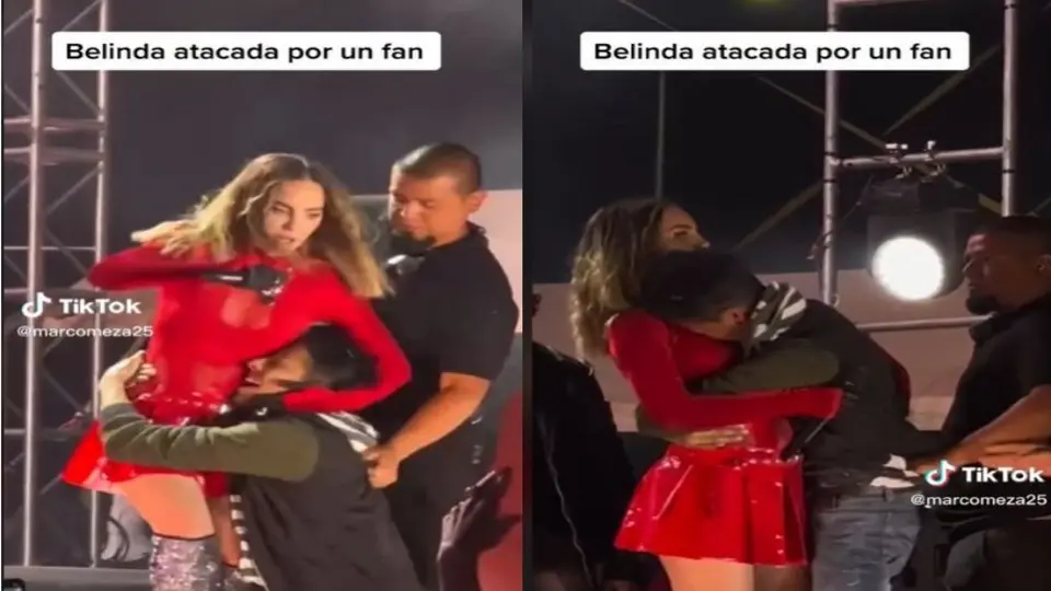 Belinda es sorprendida por fan y se lastima la espalda