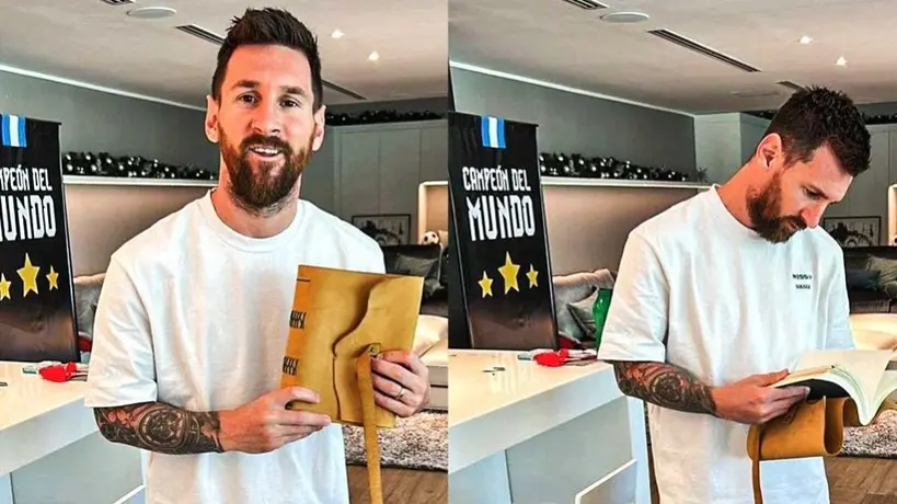 Lionel Messi recibió libro de agradecimientos de sus vecinos por ganar el Mundial