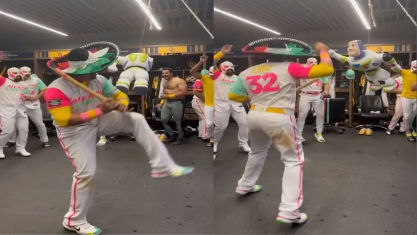 Padres de San Diego festejaron triunfo ante Gigantes con piñata en el vestidor