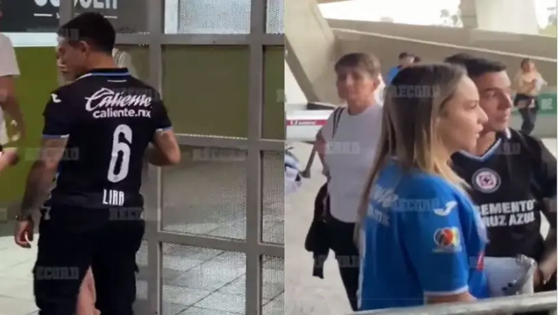 Marco García, jugador de Pumas, fue captado con el jersey de Cruz Azul durante juego vs Atlas