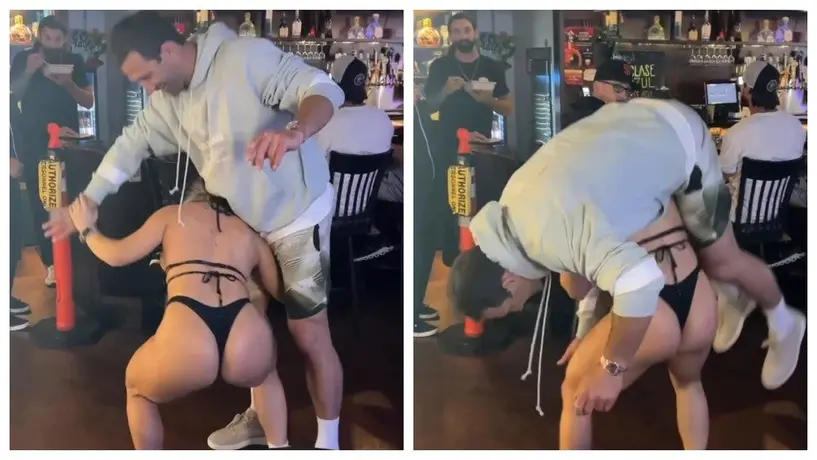 Mujer en lencería sorprende al cargar y hacer sentadillas con superestrella de UFC