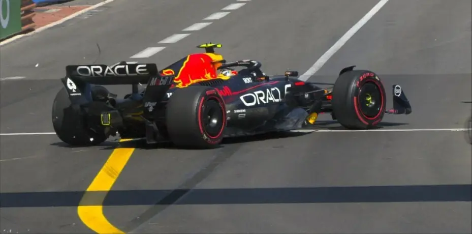 Sergio 'Checo' Pérez chocó durante la Qualy del Gran Premio de Mónaco y quedó eliminado