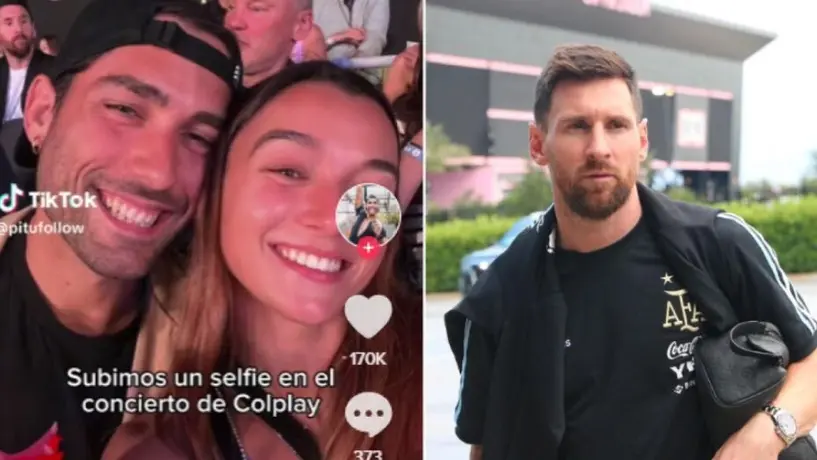 Pareja se toma selfie con Messi en concierto de Coldplay y no se dan cuenta