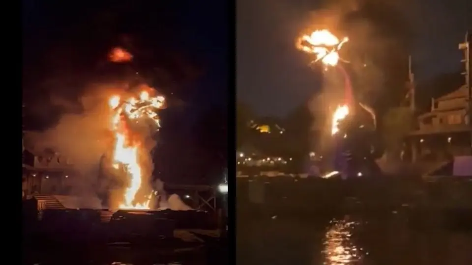Atracción en Disney se incendia en medio de show