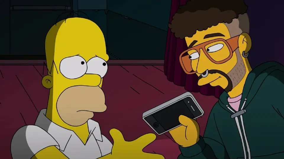 Bad Bunny: Los Simpsons 'predijeron' que el cantante le aventaría el celular a un fan