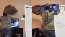 NFL: Aficionado explota y rompe su tv tras eliminación de Dallas ante San Francisco