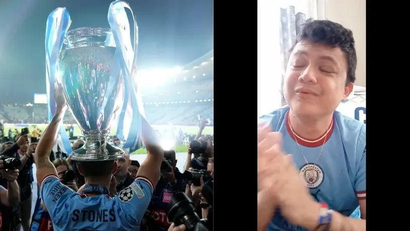 Manchester City: Revientan a fan citizen por llorar tras ganar la Champions League