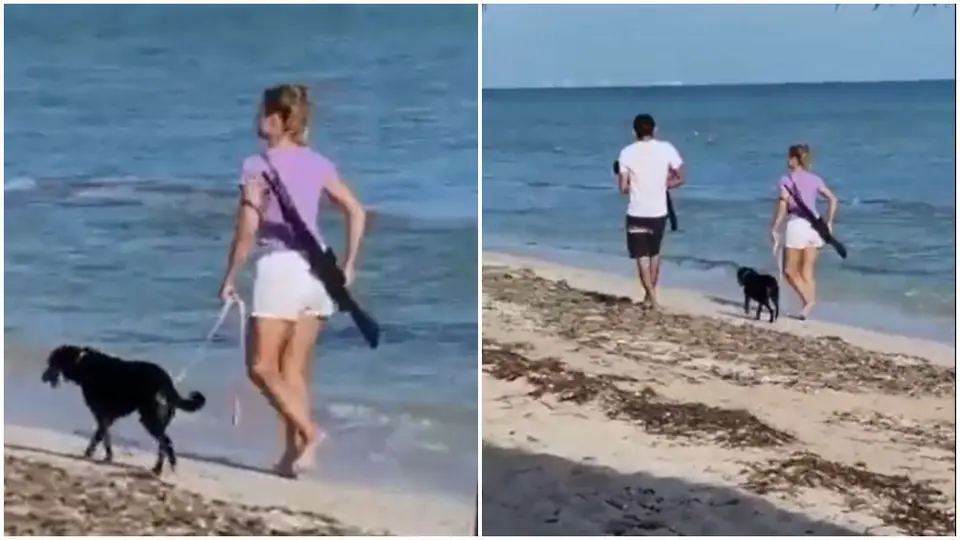 Extranjeros armados se pasean por la playa mexicana de Chicxulub, Yucatán