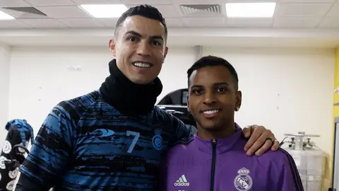 Real Madrid: Rodrygo tembló de la emoción al conocer a Cristiano Ronaldo en Arabia