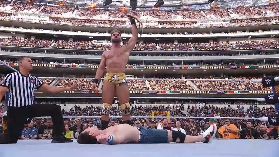 WrestleMania 39: Austin Theory venció a John Cena y retuvo su Campeonato de los Estados Unidos
