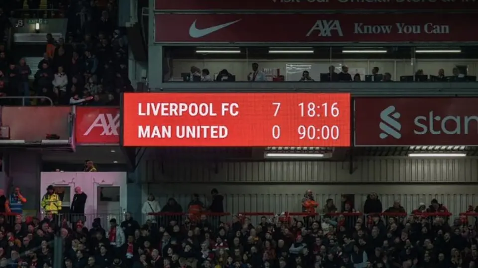 Liverpool humilló al Manchester United con goleada histórica en Anfield