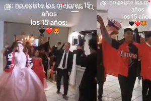 Quinceañera sorprende con una fiesta temática de los rojinegros del Atlas