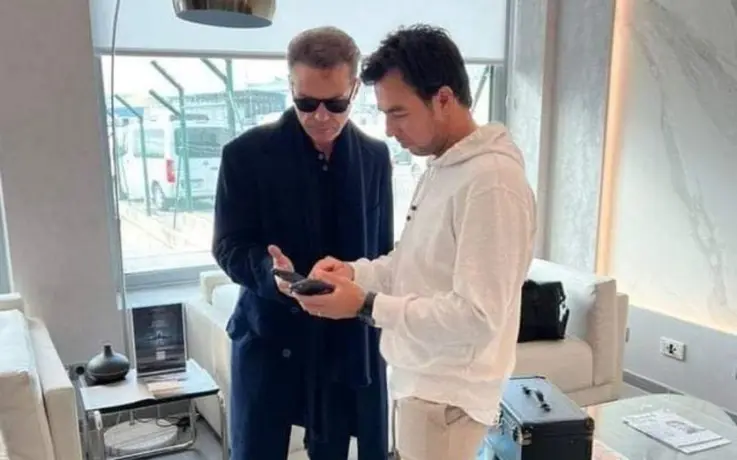 'Checo' Pérez: Luis Miguel visitó al piloto mexicano en Madrid este fin de semana
