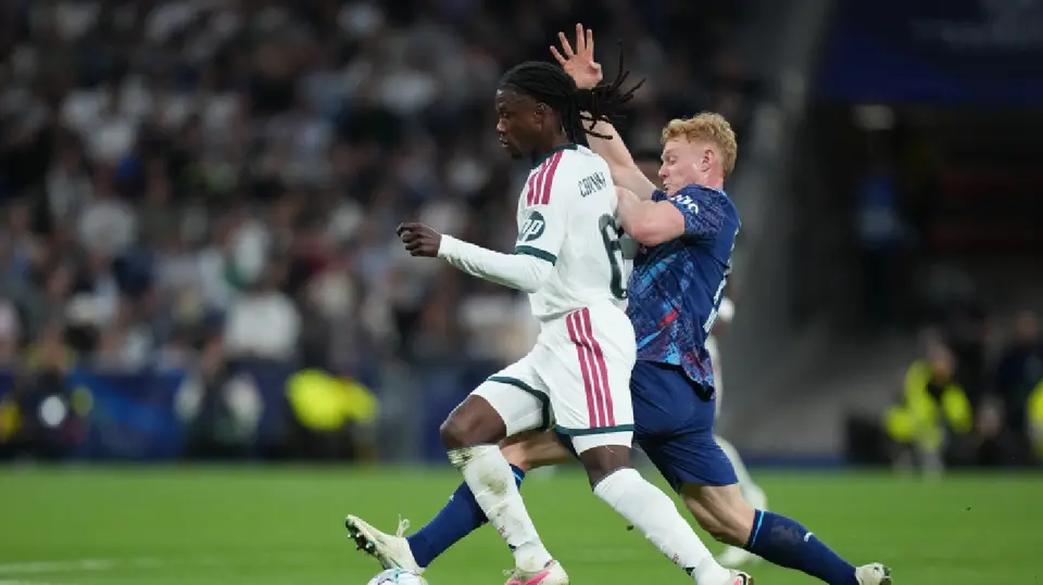 Camavinga y Nicolás Seiwald en el Real Madrid vs Leipig | AP