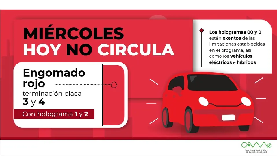Los vehículos con engomado rojo, placas 3 y 4, y holograma 1 y 2, no circulan / Especial