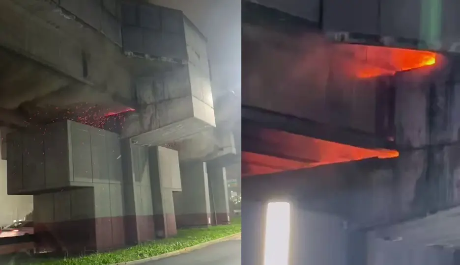 Imágenes del incendio de la Línea 9 del Metro / Captura de pantalla